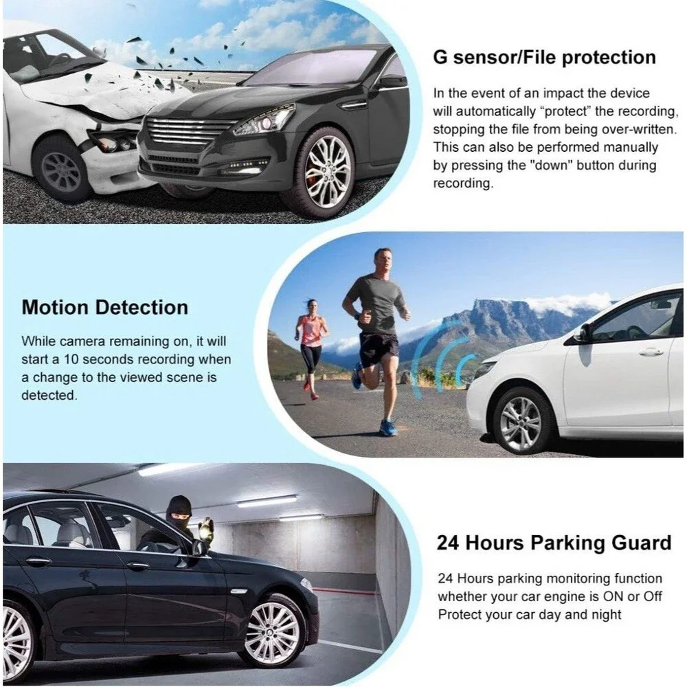 4K Dash Cam Dual Front & Back Camera UHD WiFi Night Vision GPS EACHPAI K200 Pro